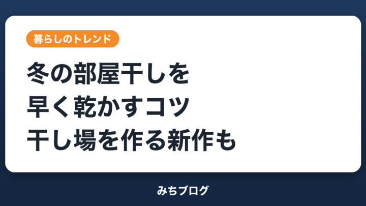 冬の部屋干しを早く乾かすコツ｜4000人調査と干し場を作る新作