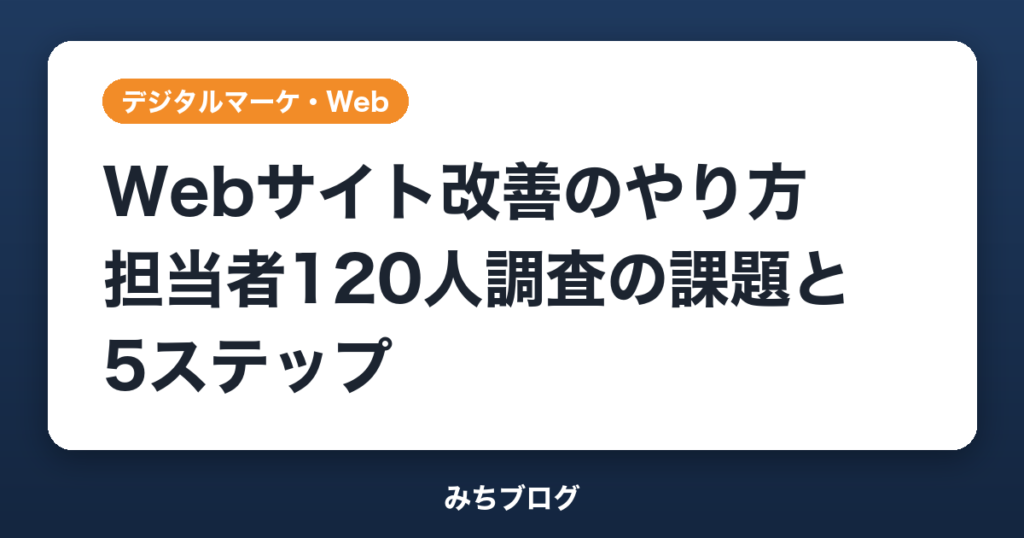 Webサイト改善のやり方｜担当者120人調査の課題と5ステップ